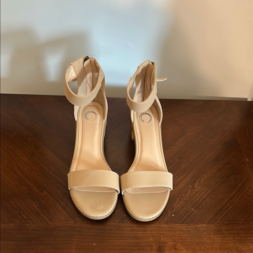 Elegant Cream Ankle Strap Sandals